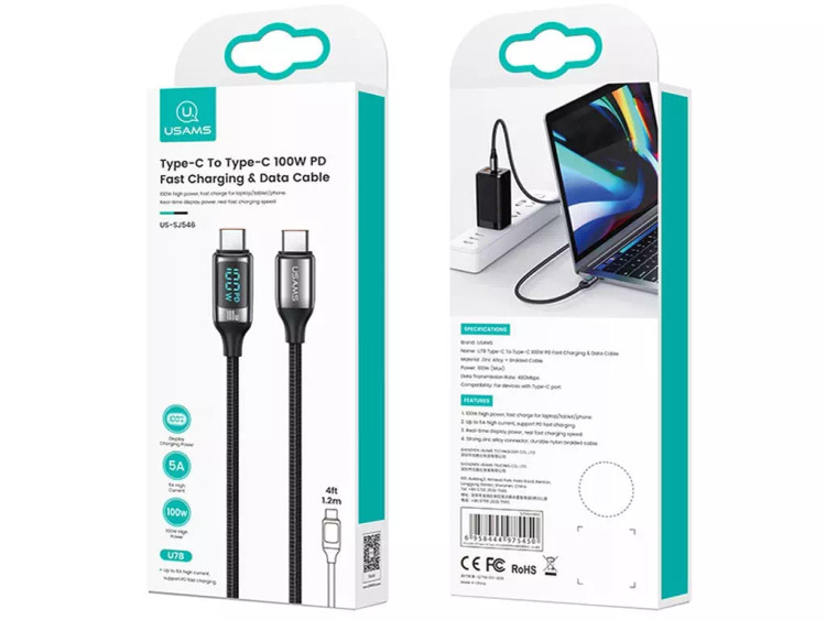 کابل شارژر Type-C به Type-C یوسمز مدل USAMS US-SJ546