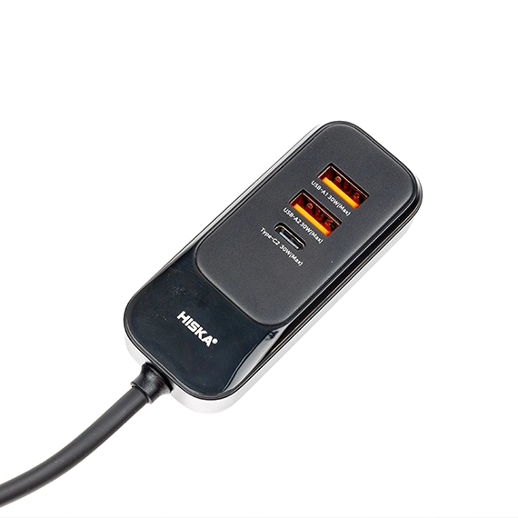 شارژر فندکی 120 وات 4 پورت هیسکا HISKA HCC-327