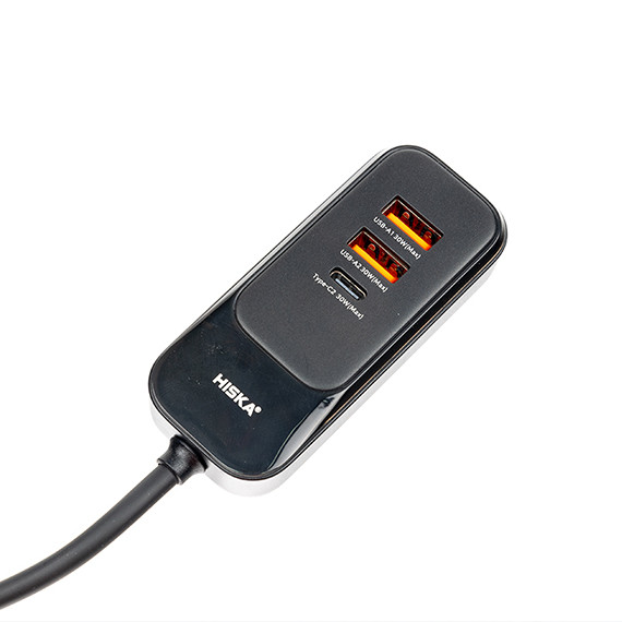 شارژر فندکی 120 وات 4 پورت هیسکا HISKA HCC-327