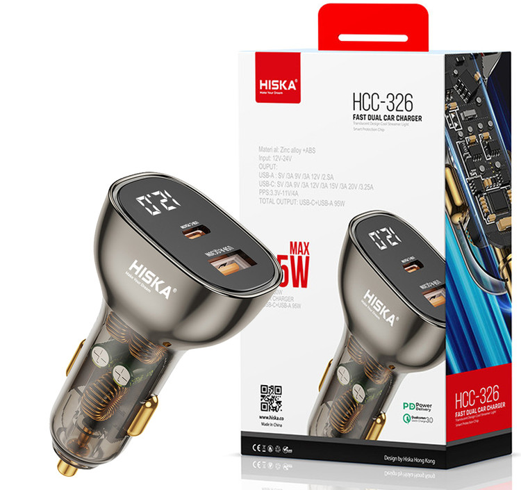 شارژر فندکی 95 وات هیسکا مدل HCC-326