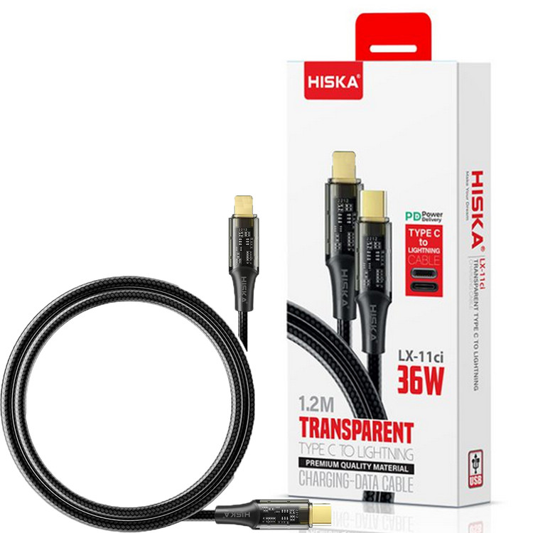 کابل تایپ سی به تایپ سی هیسکا مدل HISKA LX-12 | فست شارژ و انتقال دیتا