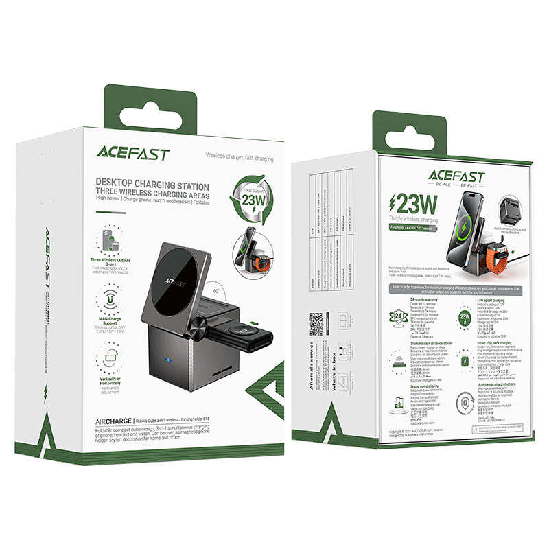 خرید شارژر بی‌سیم Acefast Air Charger 3in1 مدل E18