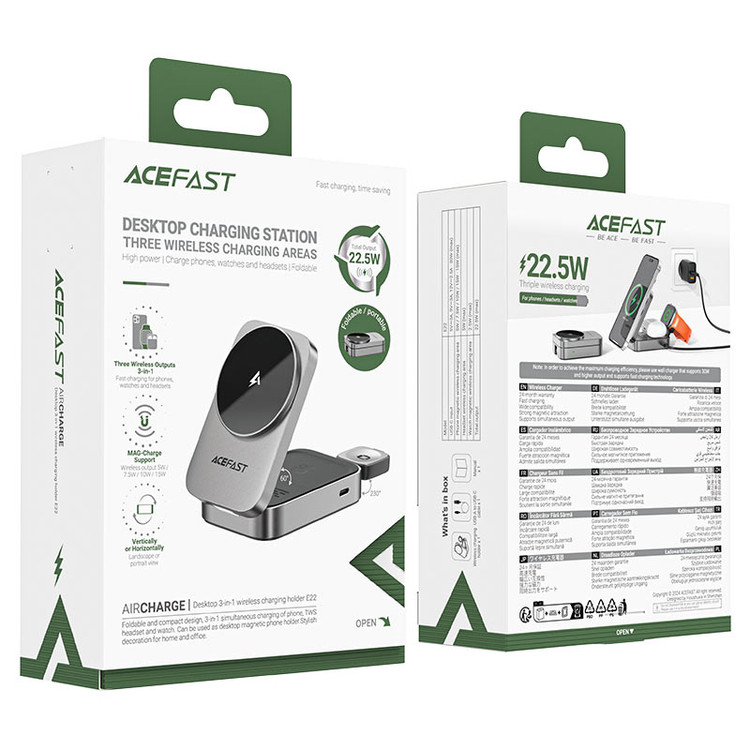 قیمت و خرید شارژر بیسیم Acefast Air Charger 3in1 مدل E22