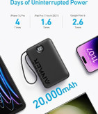 پاوربانک انکر مدل A1647 ظرفیت ۲۰۰۰۰ میلیآمپر