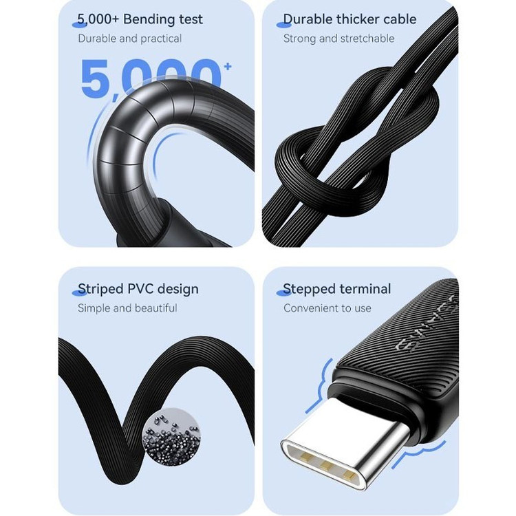 کابل USB-C به USB-C یوسمز مدل SJ696 طول 2 متر