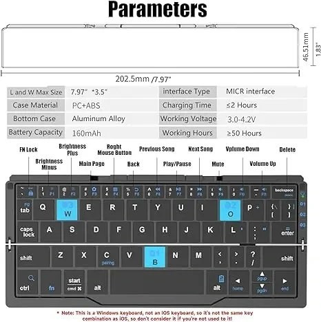 کیبورد بی سیم تاشو B.O.W