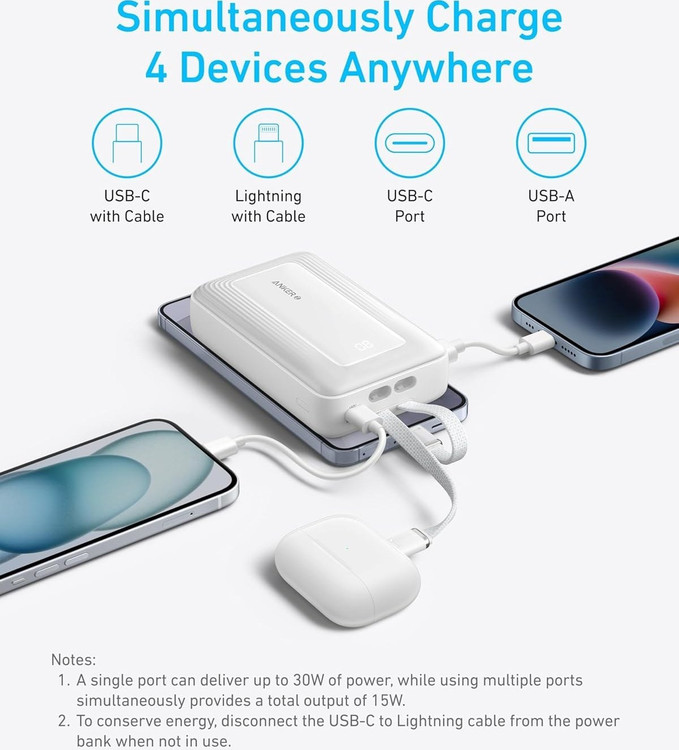 پاور بانک 30 وات انکر مدل Zolo A1681 ظرفیت 20000 میلیآمپر ساعت