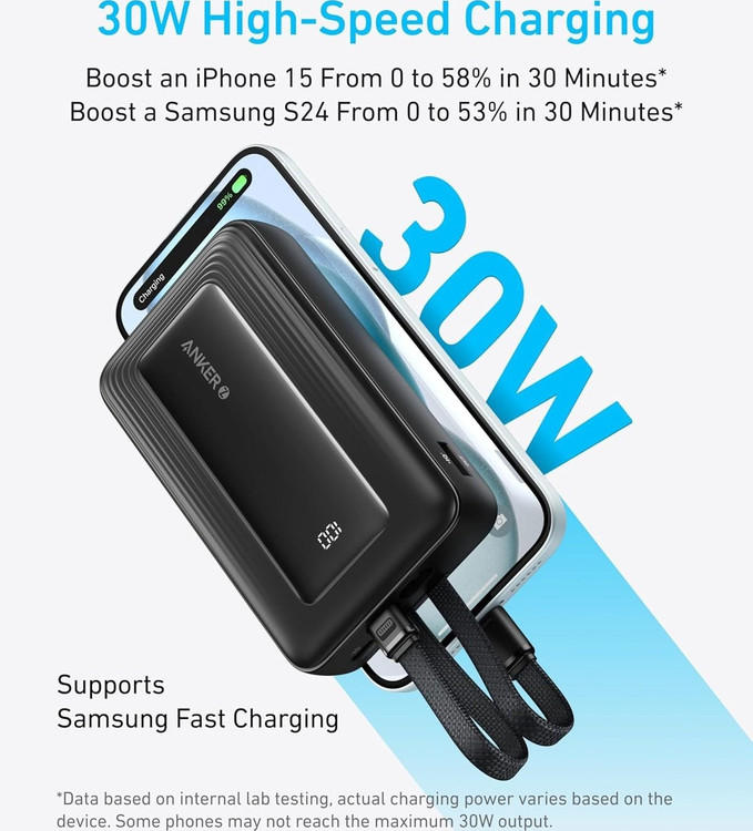 پاور بانک 30 وات انکر مدل Zolo A1681 ظرفیت 20000 میلیآمپر ساعت