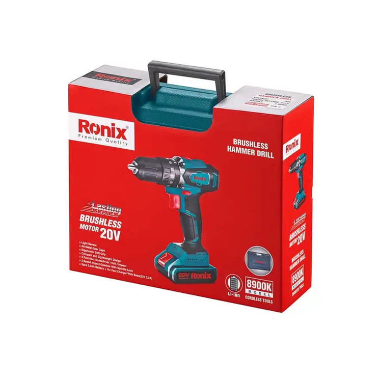 کیت دریل پیچ گوشتی چکشی شارژی رونیکس مدل 8900K