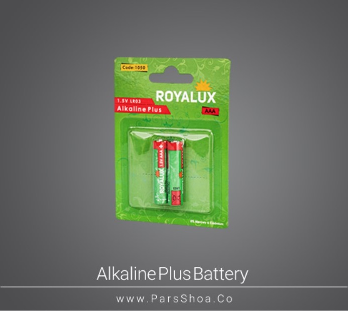 باتری رویالوکس نیمه قلمی Plus Alkaline بلیستر 2 عددی پارس شعاع توس