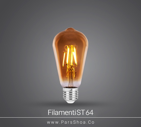 لامپ LED حبابی ۶ وات فیلامنتی رویالوکس مدل ST64 پایه E27