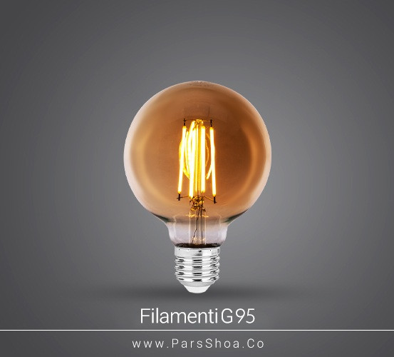 لامپ LED حبابی ۸ وات فیلامنتی رویالوکس مدل G95 پایه E27