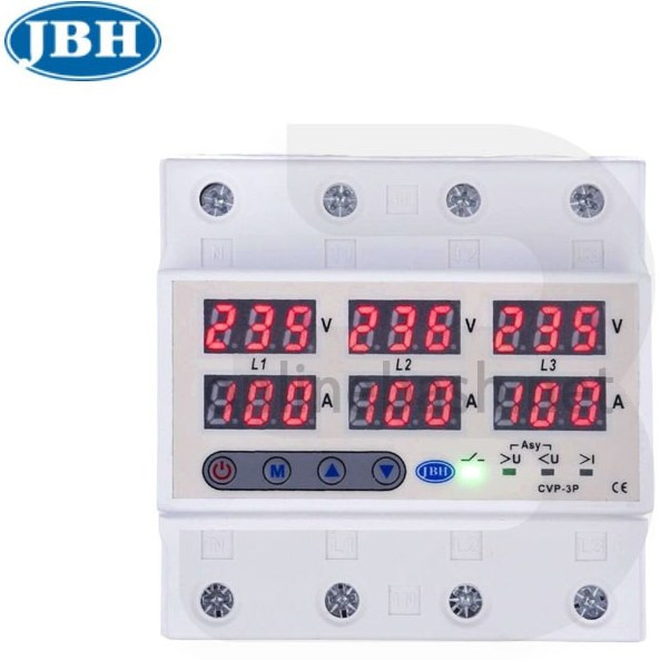 محافظ ولتاژ و جریان سه فاز 100 آمپر JBH