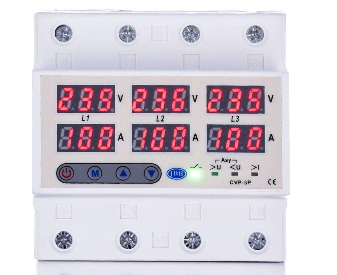 محافظ ولتاژ و جریان سه فاز 63 آمپر JBH مدل CVP3-3P