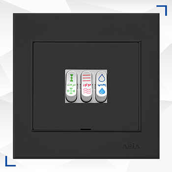 کلید کولر توکار آسیا الکتریک مدل اریک مشکی