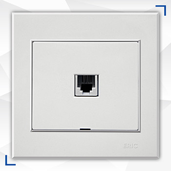 پریز شبکه توکار Cat6 آسیا الکتریک مدل اریک سفید