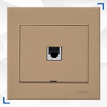 پریز شبکه توکار Cat6 آسیا الکتریک مدل اریک بژ