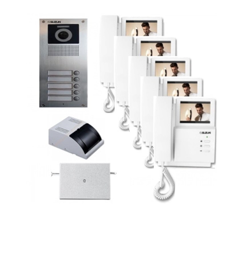 پکیج آیفون تصویری سوزوکی مدل SZ-413M حافظه‌دار-پنج واحدی