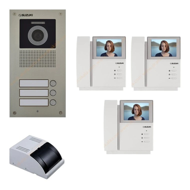 پکیج آیفون تصویری سوزوکی مدل SZ-413M حافظهدار-سه واحدی