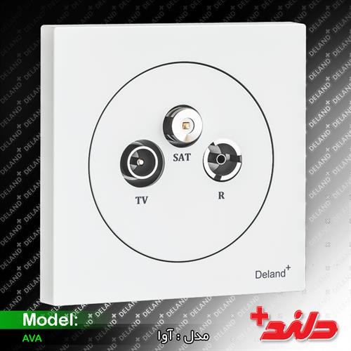 کلید و پریز دلند مدل آوا پلاس ( مکانیزم و قاب)